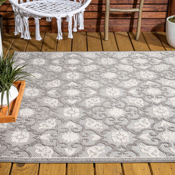 Gallia Tile Trellis High-low Indoor/outdoor Area Rug